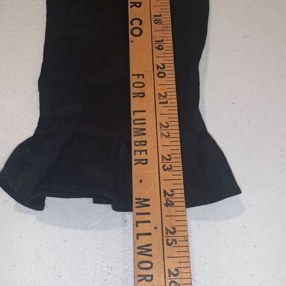 Vintage Y2K Black Ruffled Button Down Linen Top Size 12 - Picture 16 of 16